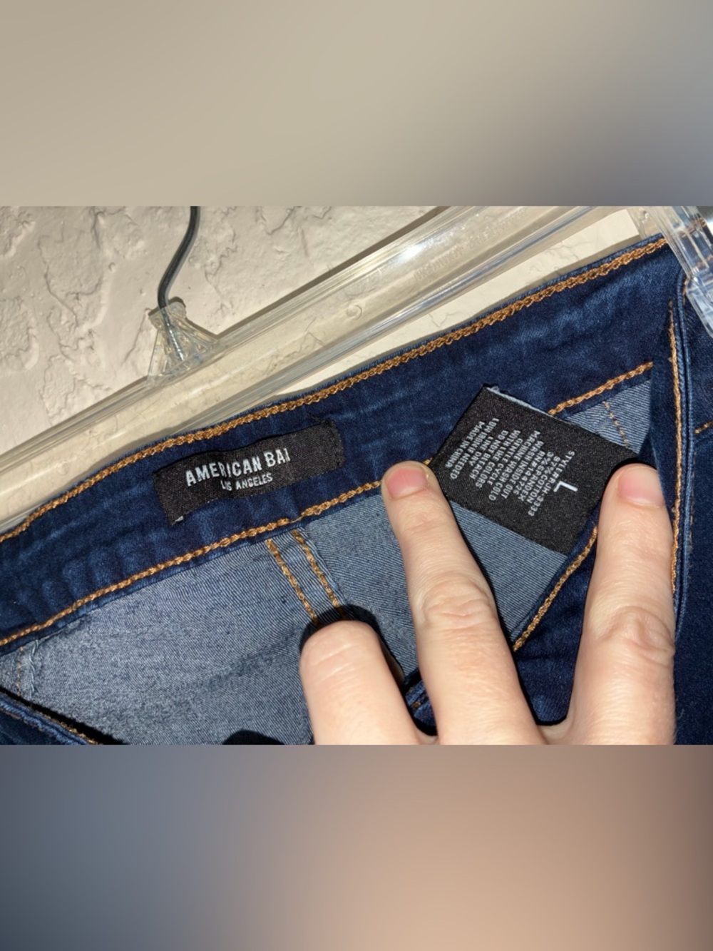 American Bazi Dark Blue Flare Jeans with Side Panel - Picture 2 of 5